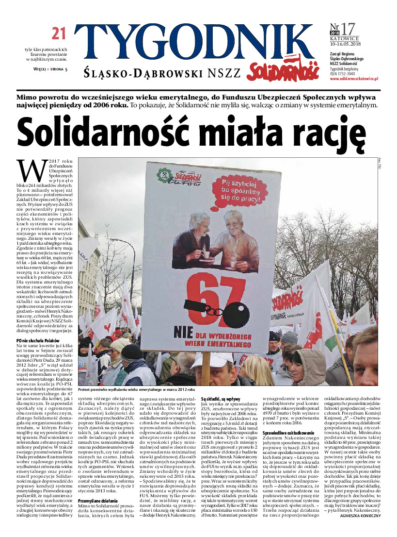Tygodnik Śląsko-Dąbrowski NSZZ Solidarność